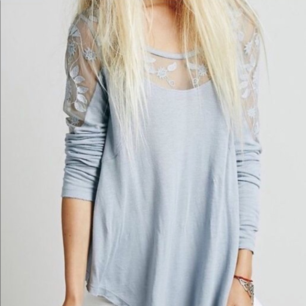 Free People Baby Blue Long Sleeve